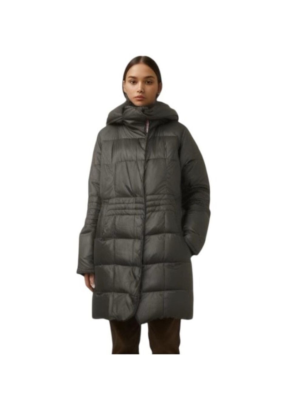 PAJAR Montreal grey green fur trim down parka winter coat M